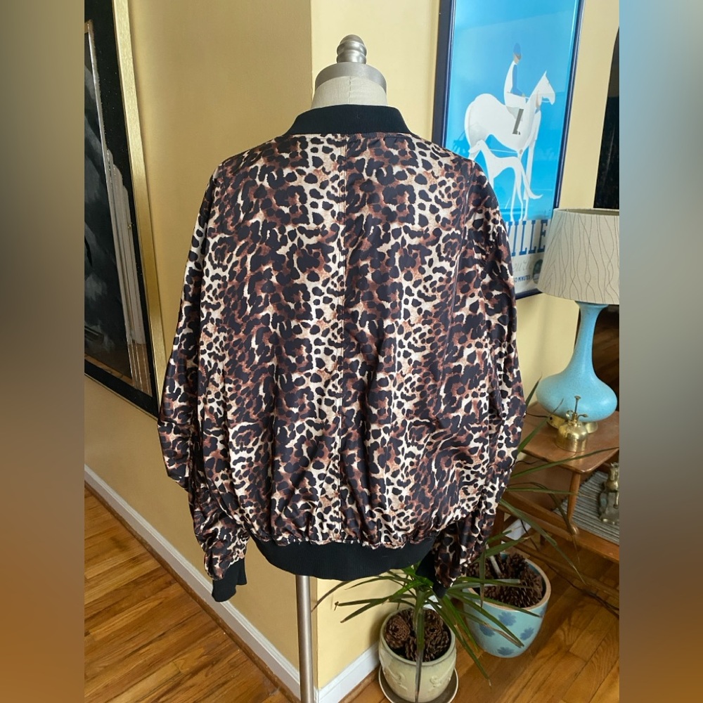Leopard Print Baseball Jacket - image 2